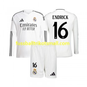 Fußballtrikots Real Madrid Endrick 16 Kinder 2024-2025 Langarm Heimtrikotsatz kaufen